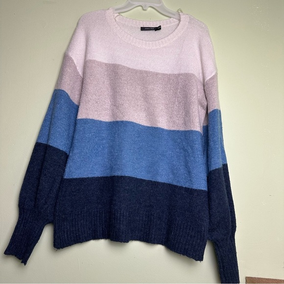 Doe & Rae Colorblock Sweater Blue Women’s size S - Picture 1 of 7